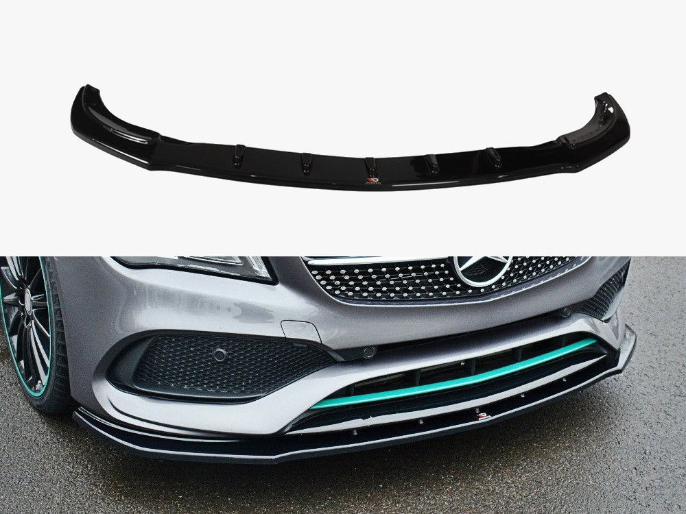 Front Splitter V.1 compatible with Mercedes-Benz CLA C117 AMG Line Facelift - Carbon Look
