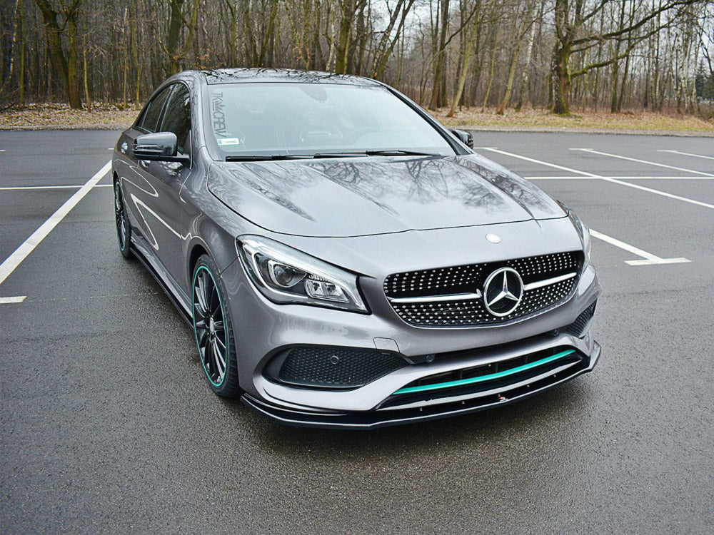 Front Splitter V.1 compatible with Mercedes-Benz CLA C117 AMG Line Facelift - Carbon Look