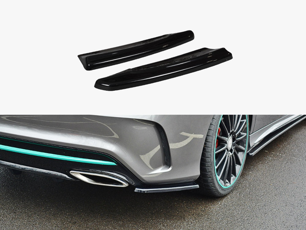 Rear Side Splitters compatible with Mercedes-Benz CLA C117 AMG Line Facelift - Carbon Look
