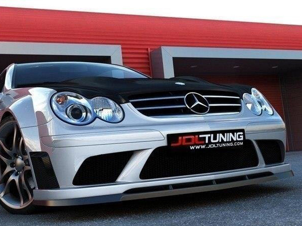 Front Splitter compatible with Mercedes CLK W209 (For ME-CLK-209-BLACK-F1 Bumper)