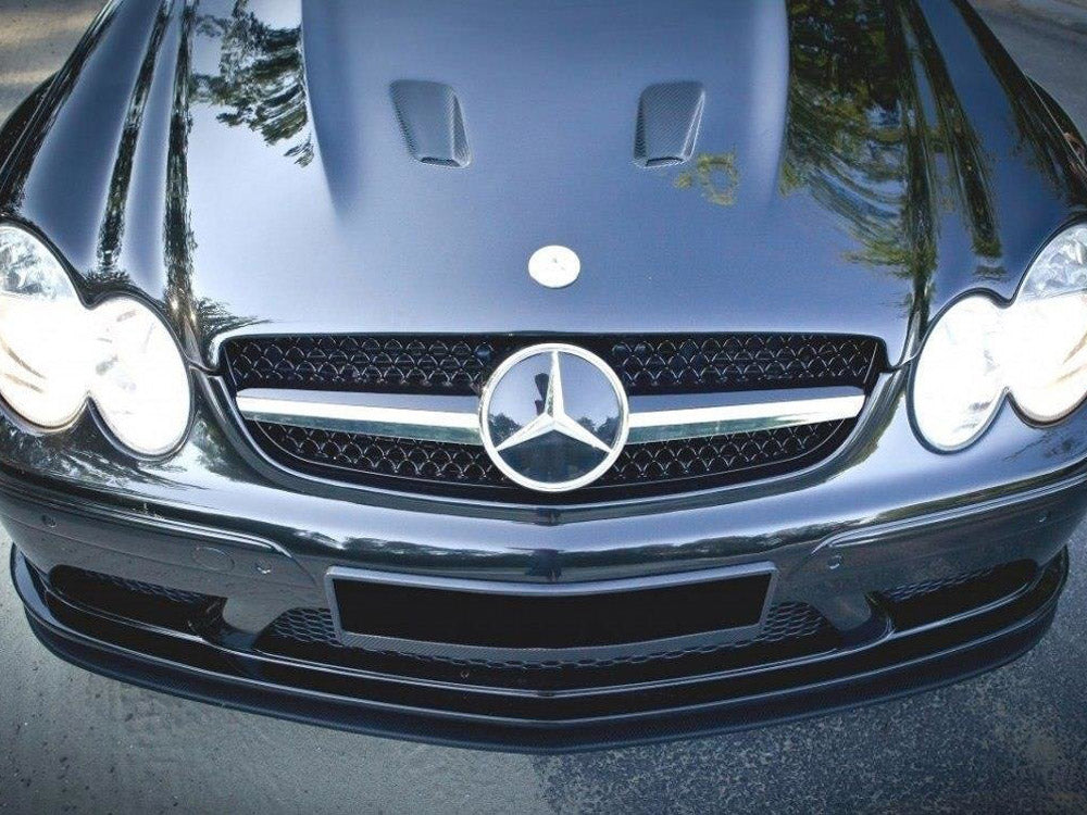Front Splitter compatible with Mercedes CLK W209 Black (SL Black Series Look)