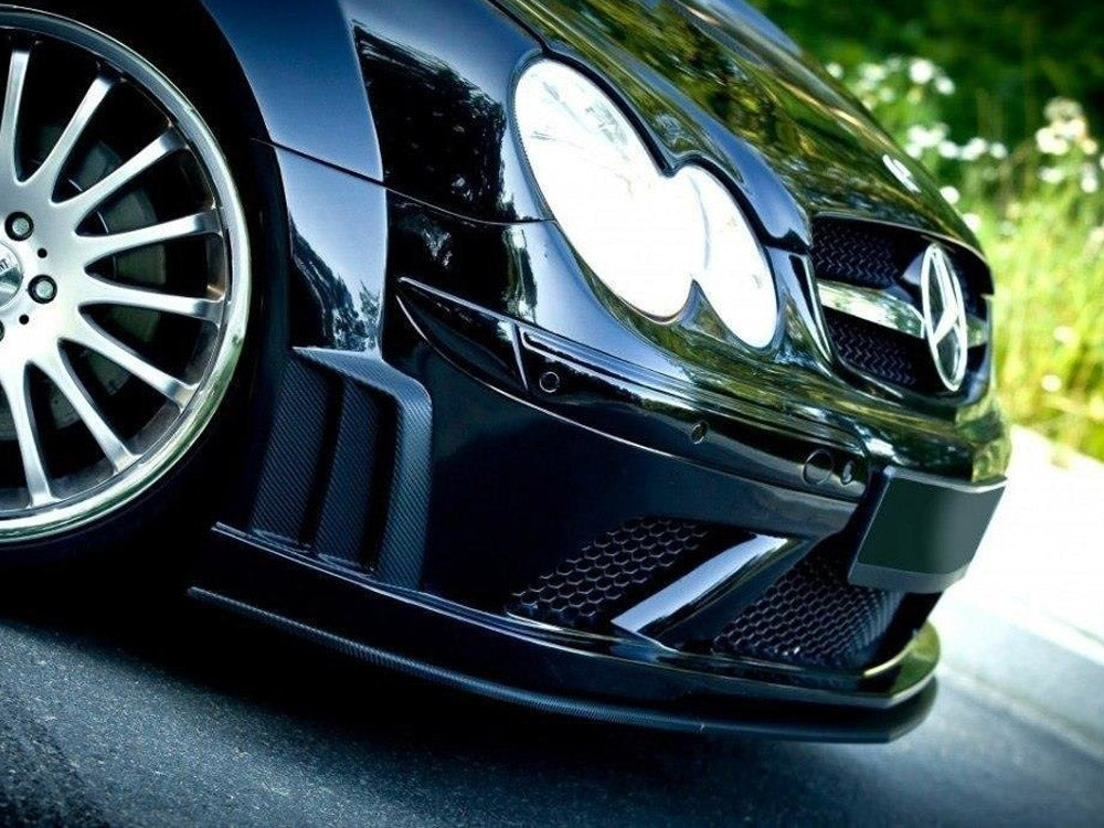 Front Splitter compatible with Mercedes CLK W209 Black (SL Black Series Look)