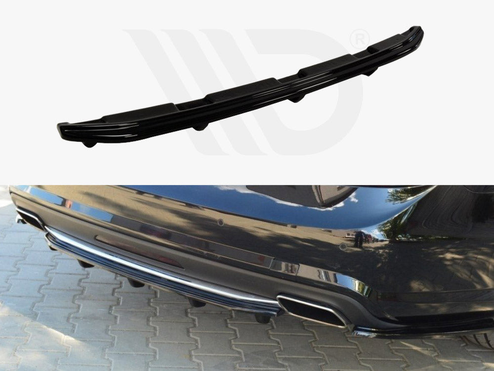 MAXTON DESIGN Central Rear Splitter Mercedes CLS C218 Amg-line (With A Vertical BAR) (2011-2014)