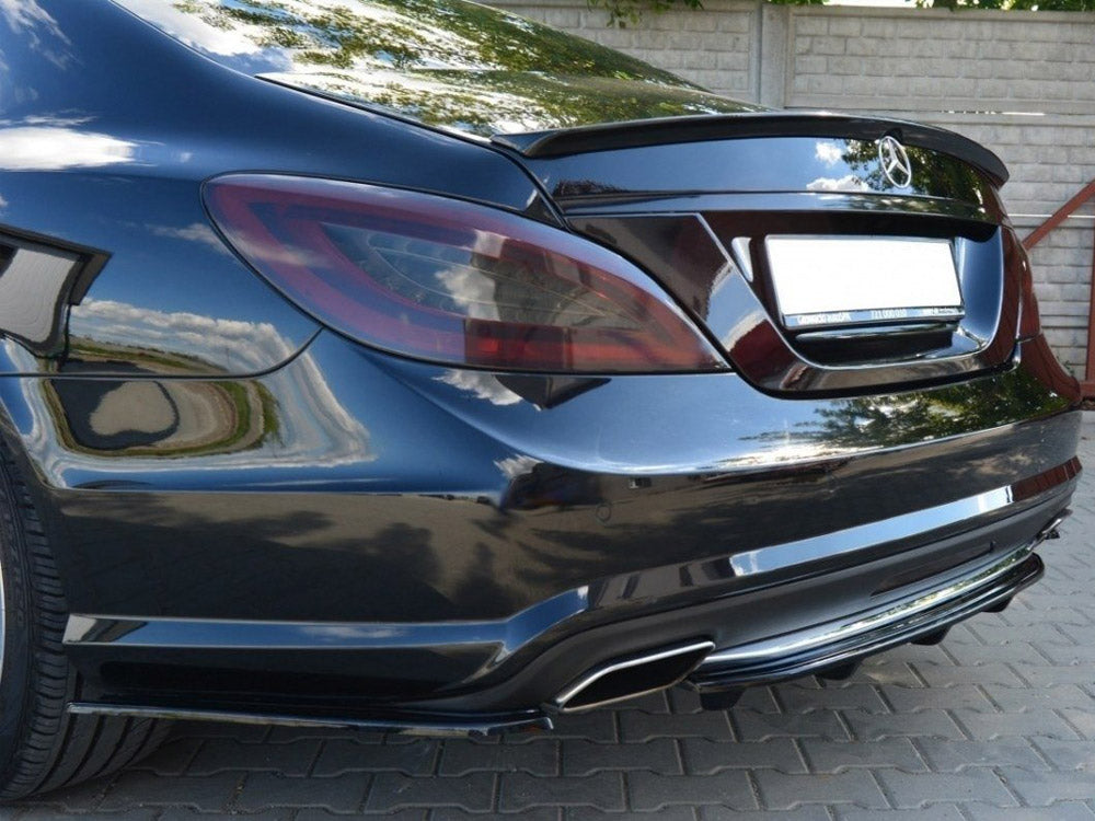 MAXTON DESIGN Central Rear Splitter Mercedes CLS C218 Amg-line (With A Vertical BAR) (2011-2014)