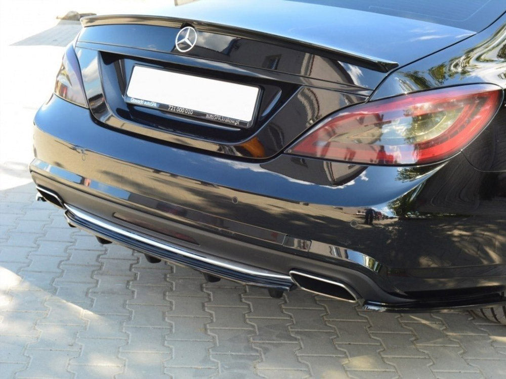 MAXTON DESIGN Central Rear Splitter Mercedes CLS C218 Amg-line (With A Vertical BAR) (2011-2014)