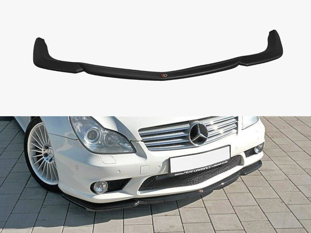 Front Splitter V.1 compatible with Mercedes CLS C219 55AMG Sedan (2004-2006) - Carbon Look