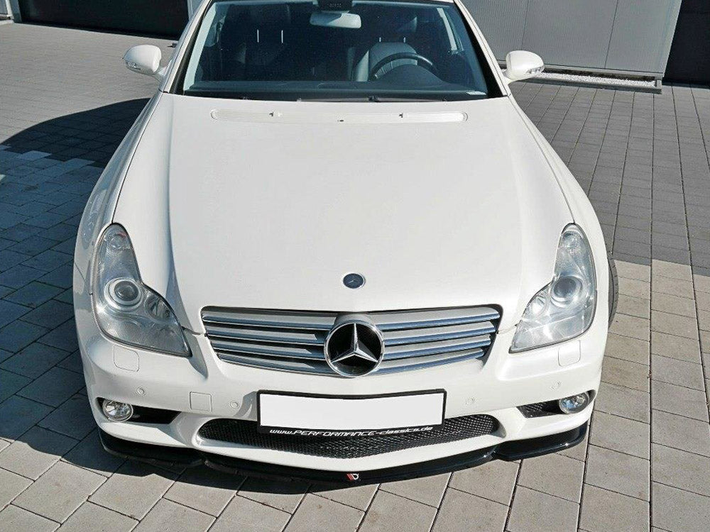 Front Splitter V.1 compatible with Mercedes CLS C219 55AMG Sedan (2004-2006) - Carbon Look