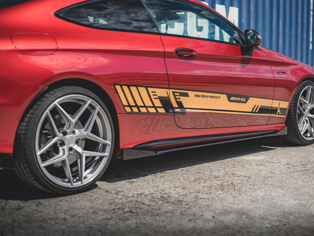 Racing Durability Side Skirts Diffusers + Flaps Mercedes - AMG C43 Coupe C205