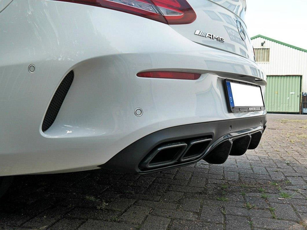 Rear Valance compatible with Mercedes C 205 63 AMG Coupe (2016-2018) - Textured