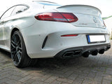 Rear Valance compatible with Mercedes C 205 63 AMG Coupe (2016-2018) - Textured