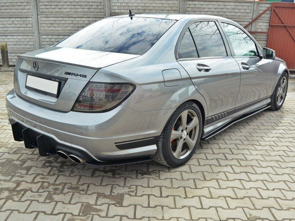 Rear Diffuser &amp; Rear Side Splitters Mercedes C W204 AMG-Line Facelift