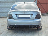 Rear Diffuser &amp; Rear Side Splitters compatible with Mercedes-Benz C Sedan / Estate AMG Line W204 / S204