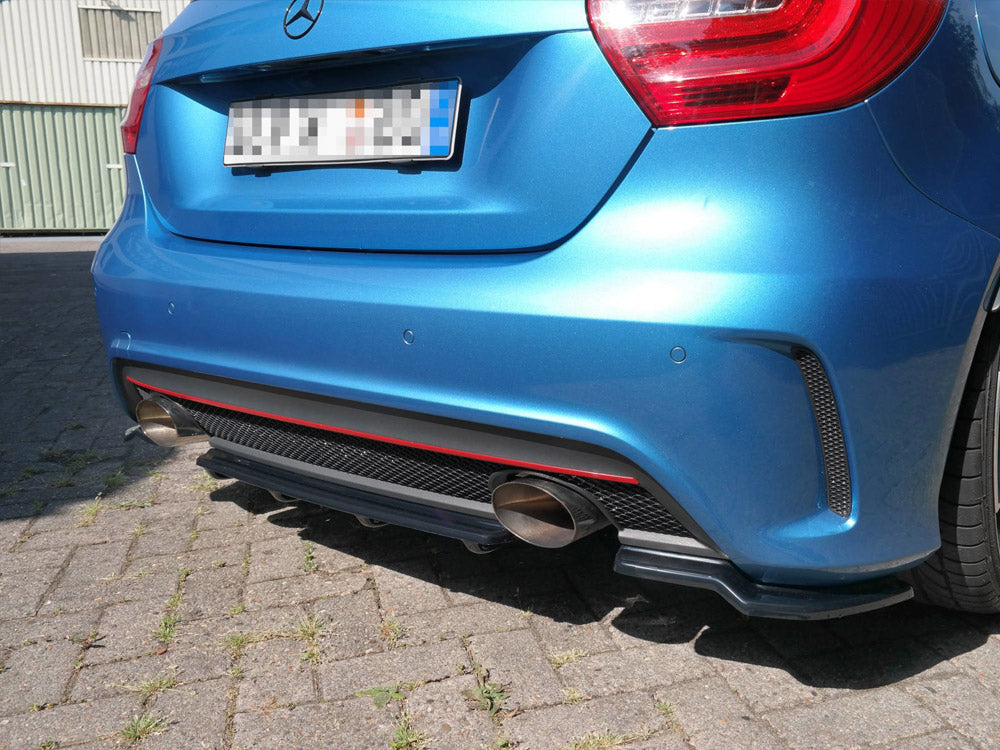 MAXTON DESIGN Central Rear Splitter (Vertical Bars) Mercedes A-class W176 Amg-line Pre-facelift (2013-2015)