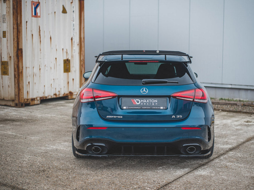Rear Side Splitters compatible with Mercedes A35 AMG Hatchback W177 - Carbon Look
