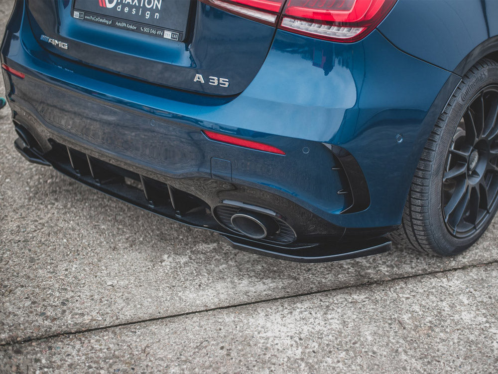 Rear Side Splitters compatible with Mercedes A35 AMG Hatchback W177 - Carbon Look
