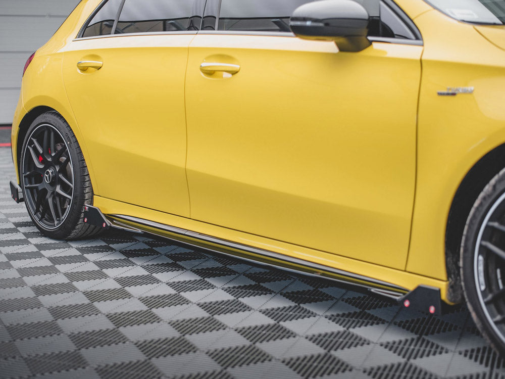 Side Skirts Diffusers V.2 + Flaps compatible with Mercedes AMG A45 S