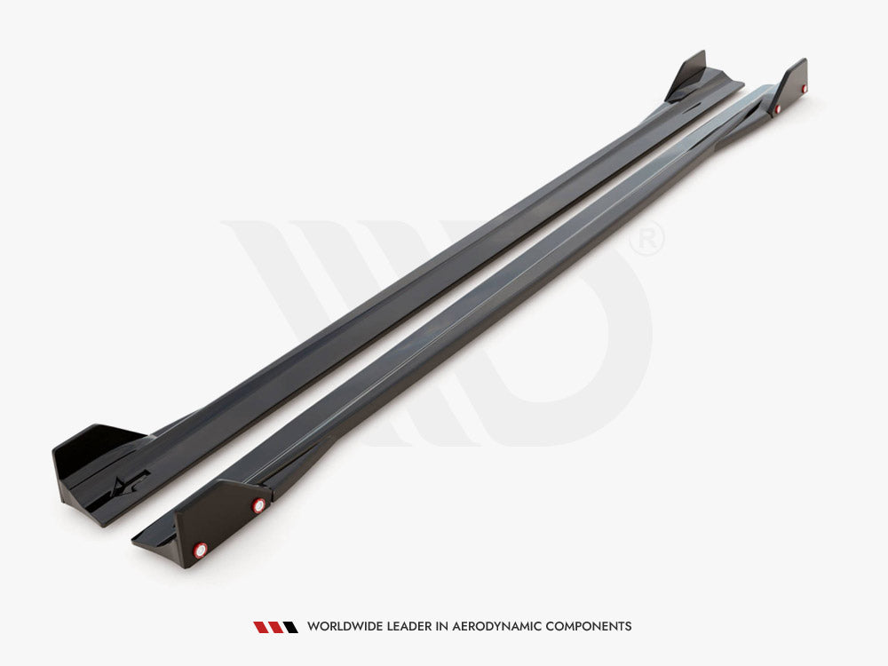 Side Skirts Diffusers V.2 + Flaps compatible with Mercedes AMG A45 S