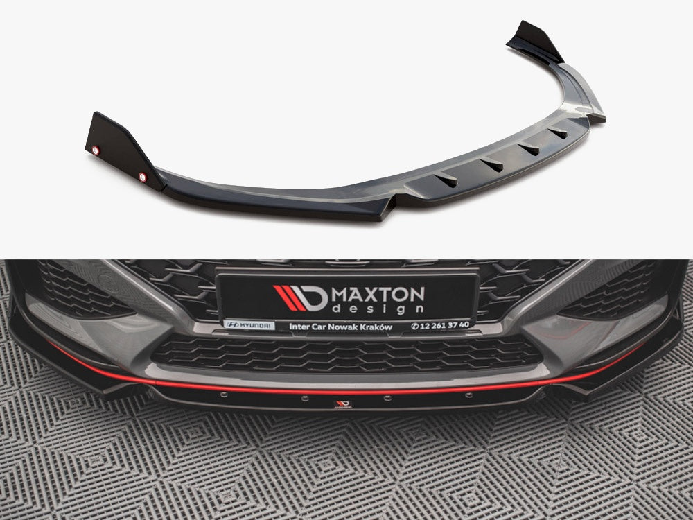 Front Splitter V.1 + Flaps compatible with Hyundai i30 N / i30 N Line Hatchback / Fastback Mk3 Facelift