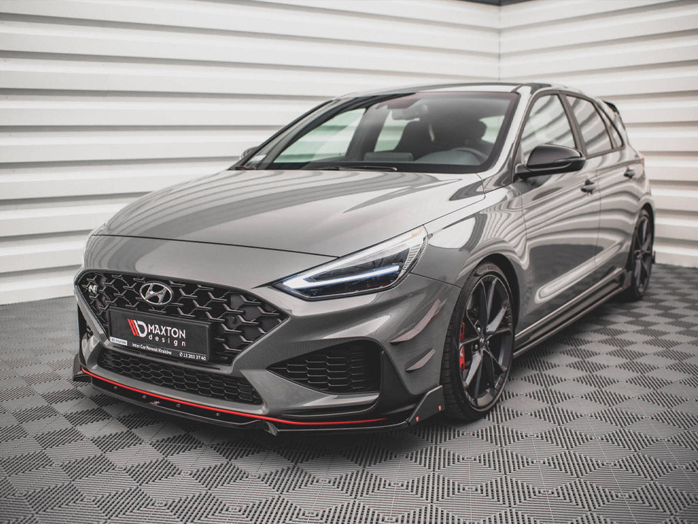 Front Splitter V.1 + Flaps compatible with Hyundai i30 N / i30 N Line Hatchback / Fastback Mk3 Facelift