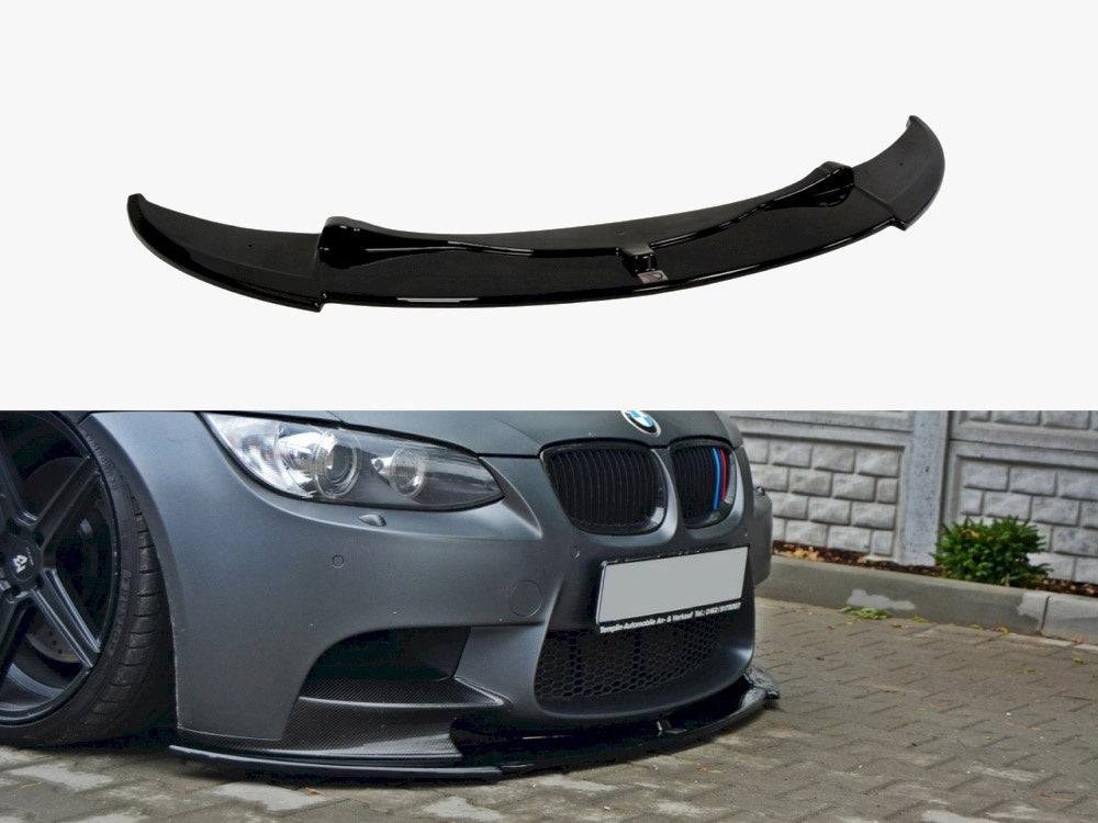 Front Splitter compatible with BMW M3 E92 / E93 (Preface Model Fits M Performance Splitters) - Textured