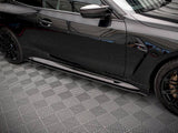 Street PRO Side Skirts Diffusers compatible with BMW M4 G82 (2021-) - Black-Red