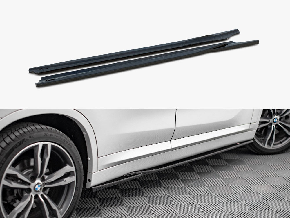 Side Skirts Diffusers compatible with BMW X1 M-Pack F48 / F48 Facelift