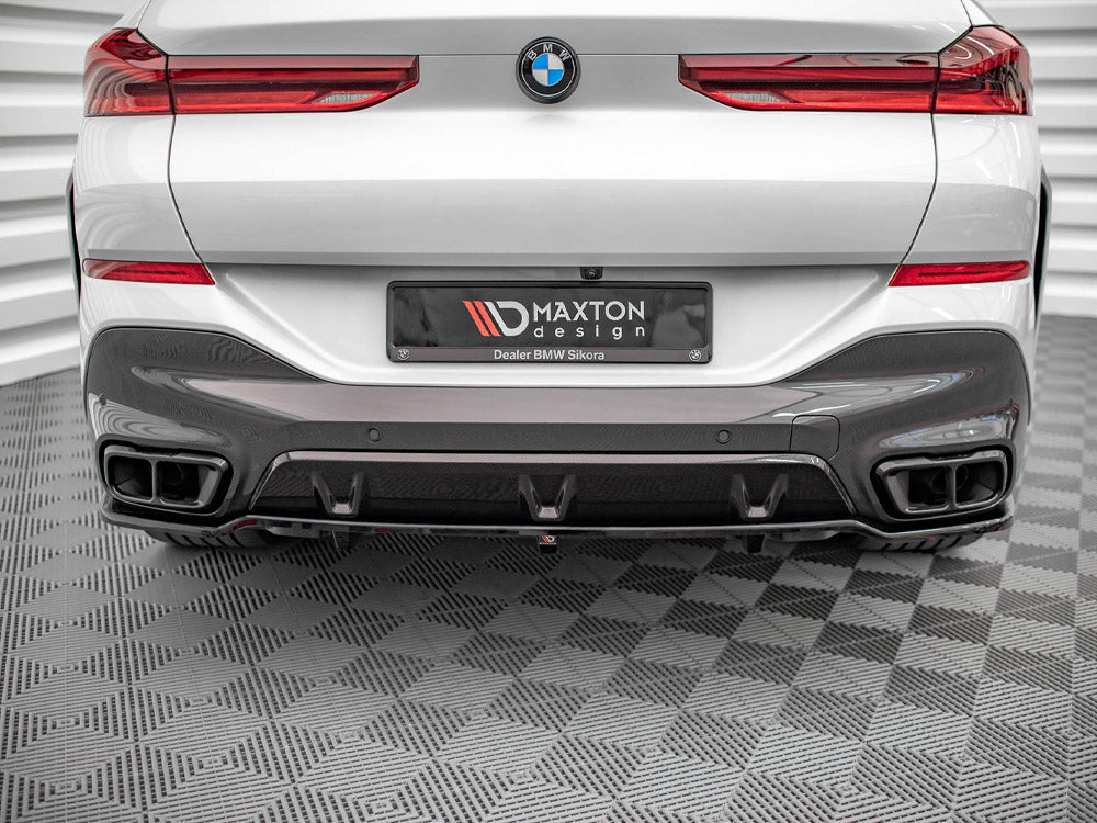 MAXTON DESIGN Central Rear Splitter (Vertical Bars) V.1 BMW X6 M-Pack G06