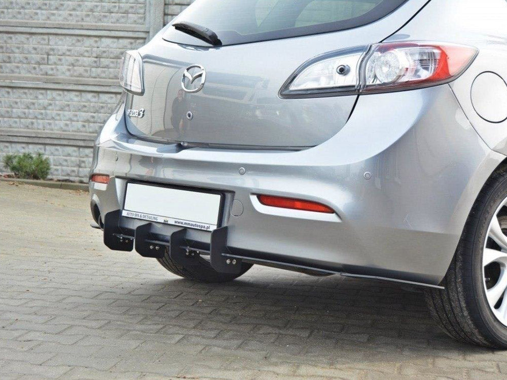 Rear Diffuser &amp; Rear Side Splitters compatible with Mazda3 Mk2 Sport