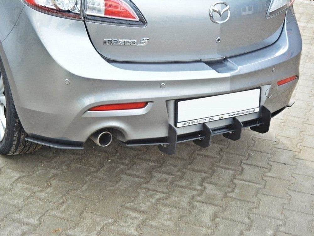 Rear Diffuser &amp; Rear Side Splitters compatible with Mazda3 Mk2 Sport