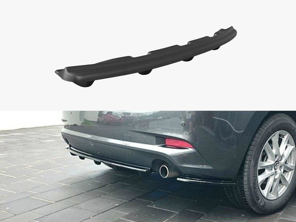 Central Rear Splitter (Vertical Bars) compatible with Mazda3 Mk3 Facelift