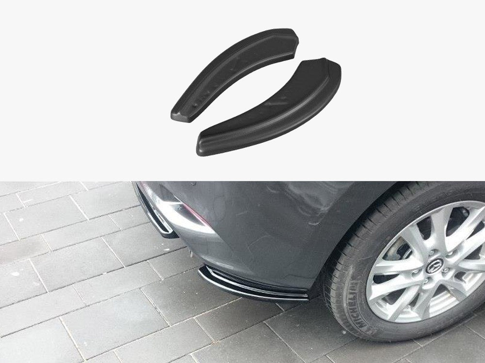 Rear Side Splitters compatible with Mazda3 Mk3 Facelift - Carbon Look
