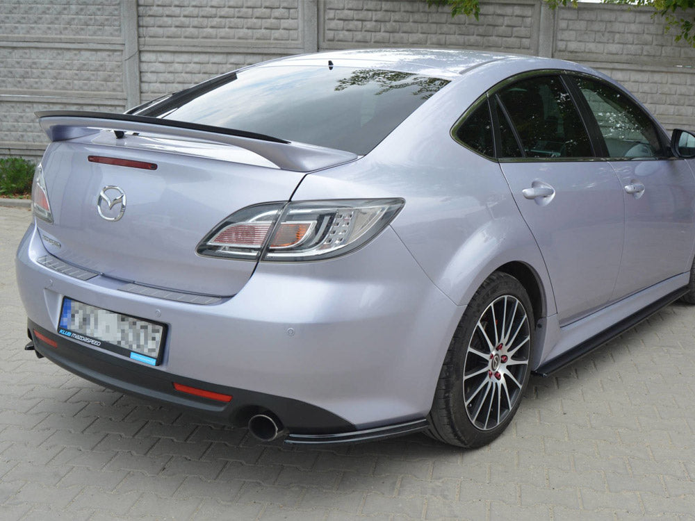 Rear Side Splitters compatible with Mazda6 Mk2 Sport Hatch (Gh-series) Pre-facelift (2008-2010) - Carbon Look