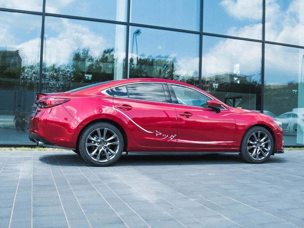 Side Skirts Diffusers compatible with Mazda6 Sedan GJ Mk3 - Textured
