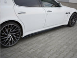 Side Skirts Diffusers compatible with Maserati Quattroporte Mk5 Facelift (2009-2012) - Carbon Look