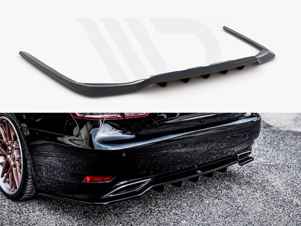 MAXTON DESIGN Central Rear Splitter (W/ Vertical Bars) Lexus LS MK4 Facelift (2012-2017)