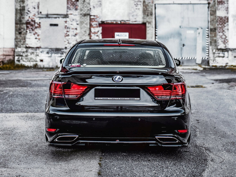 MAXTON DESIGN Central Rear Splitter (W/ Vertical Bars) Lexus LS MK4 Facelift (2012-2017)