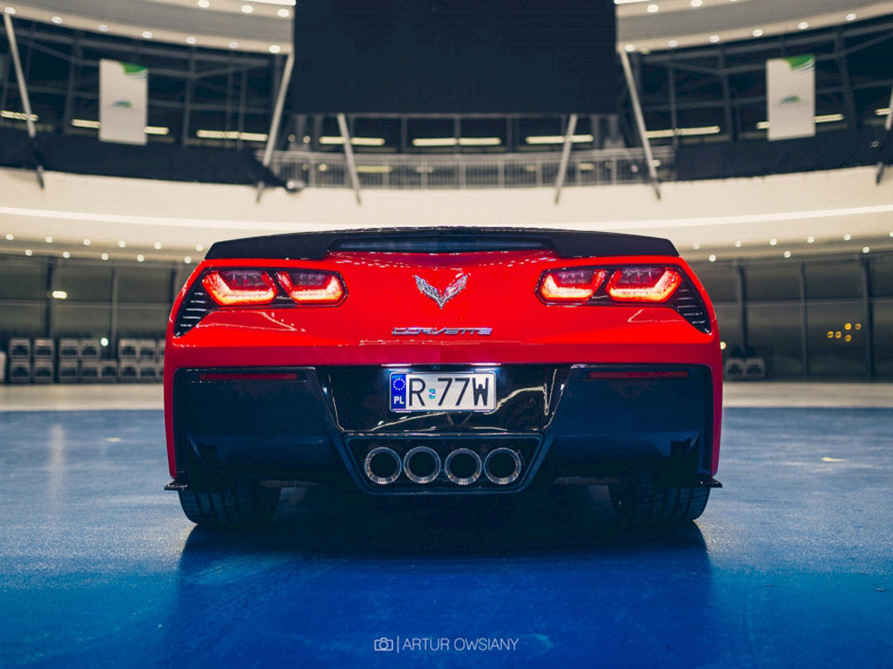 Rear Side Splitters V.1 compatible with Chevrolet Corvette Stingray / Grand Sport C7 - Carbon Look