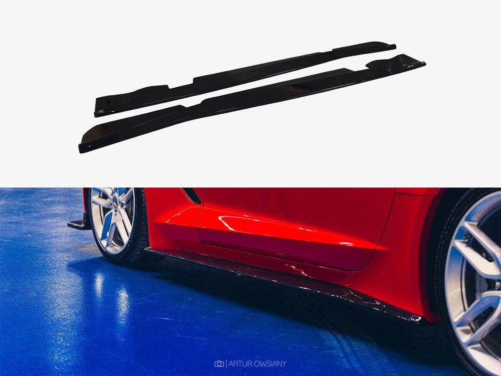 Side Skirts Diffusers V.1 compatible with Chevrolet Corvette Stingray / Grand Sport C7
