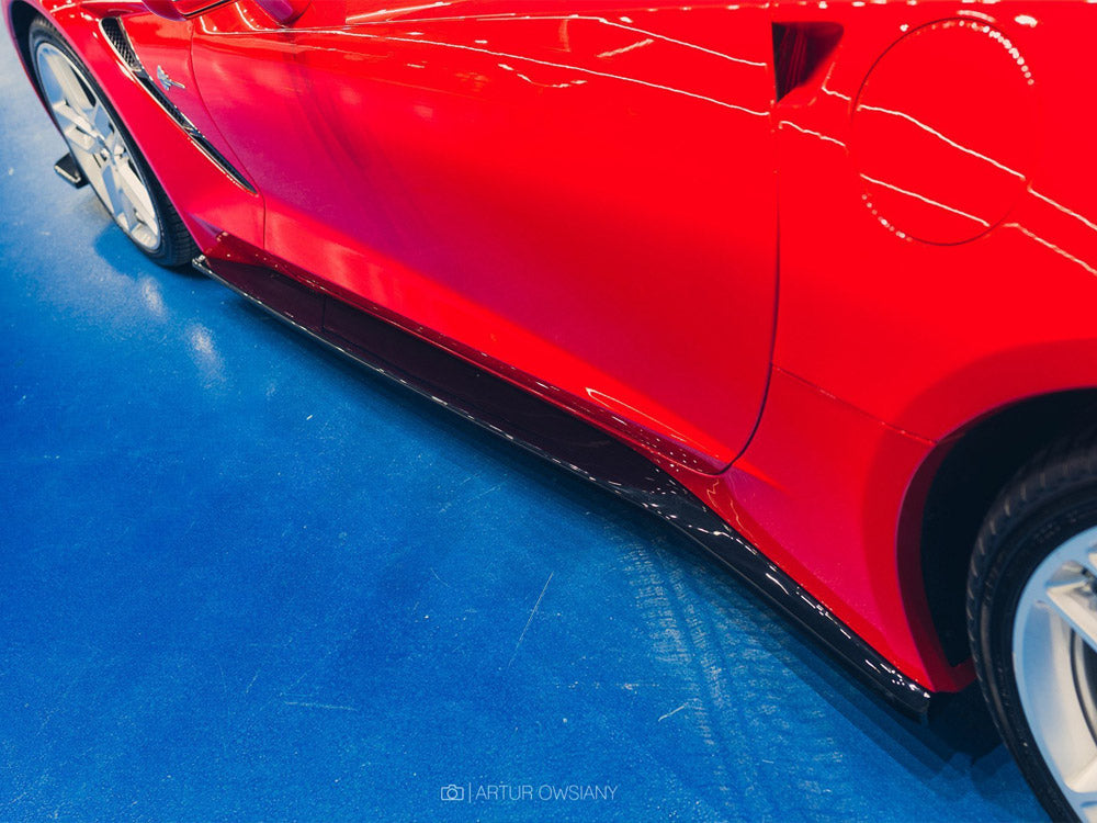 Side Skirts Diffusers V.1 compatible with Chevrolet Corvette Stingray / Grand Sport C7
