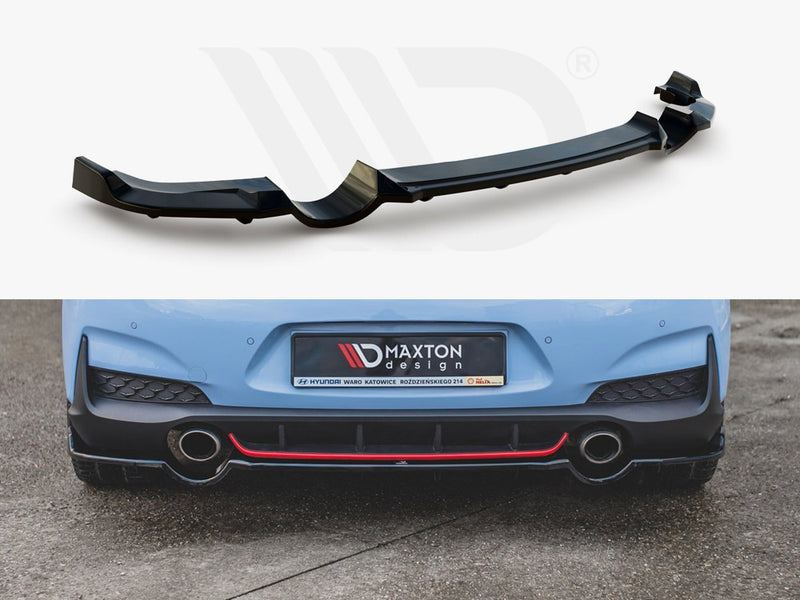 MAXTON DESIGN Central Rear Splitter (With Vertical Bars) Hyundai I30 N MK3 Hatchback (2017-2020)