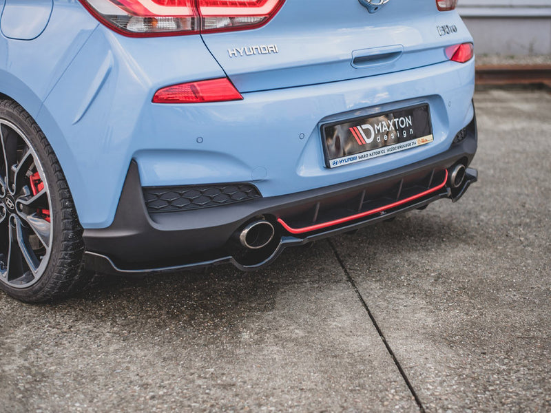 MAXTON DESIGN Central Rear Splitter (With Vertical Bars) Hyundai I30 N MK3 Hatchback (2017-2020)