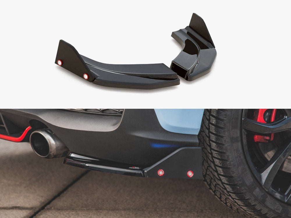 Rear Side Splitters V.6 + Flaps compatible with Hyundai i30 N Mk3 Hatchback