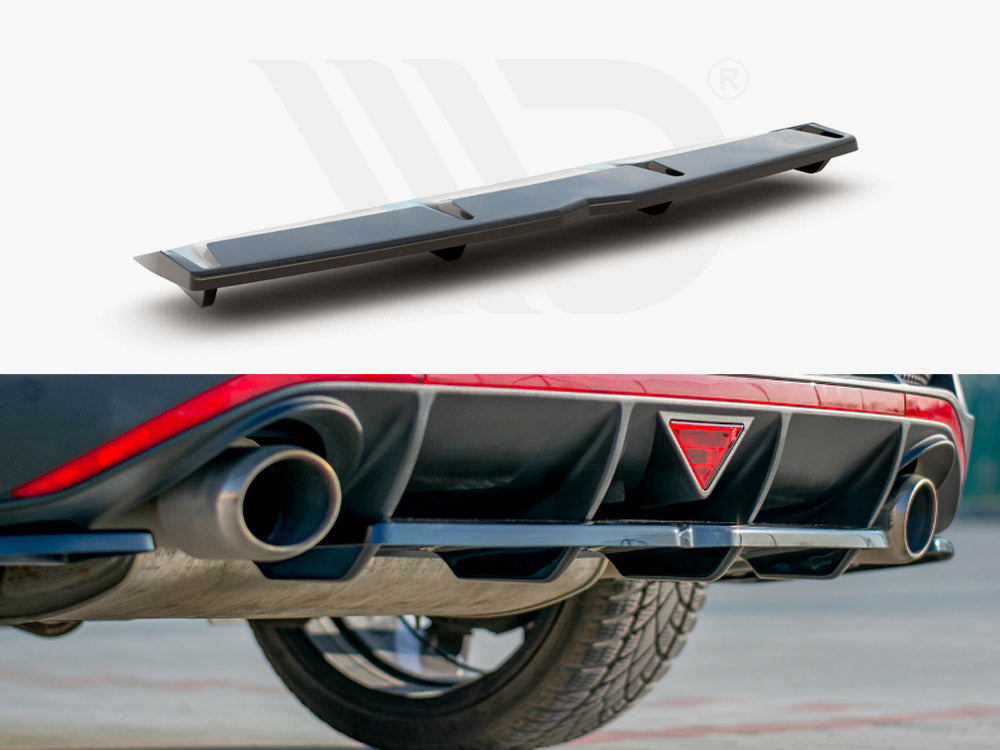 MAXTON DESIGN Central Rear Splitter (Vertical Bars) Hyundai I30 Mk3 N Fastback