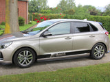 Side Skirts Diffusers compatible with Hyundai i30 Mk3 Hatchback - Textured