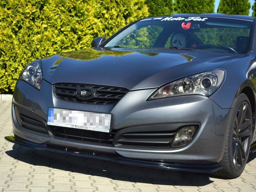 Front Splitter compatible with Hyundai Genesis Mk1 Coupe (2009-2012) - Carbon Look