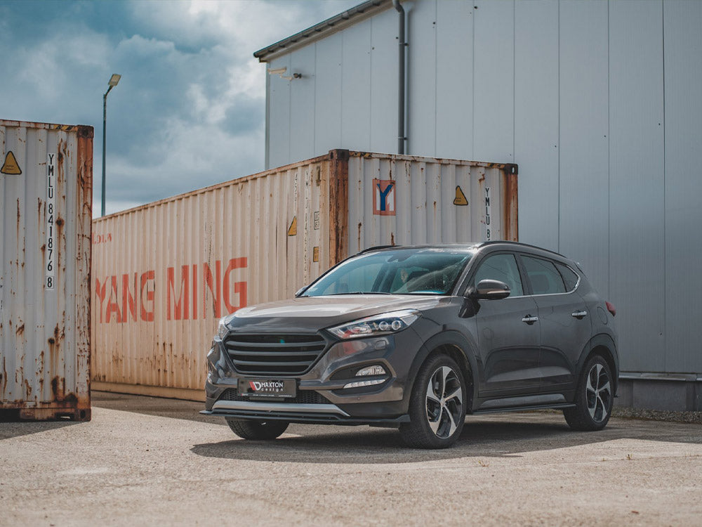 Front Splitter compatible with Hyundai Tucson Mk3 Pre-Facelift - Carbon Look