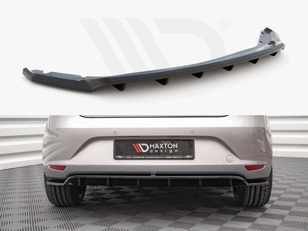 MAXTON DESIGN Central Rear Splitter (Vertical Bars) Seat Leon Hatchback MK3 (2012-2016)