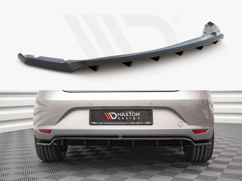 MAXTON DESIGN Central Rear Splitter (Vertical Bars) Seat Leon Hatchback MK3 (2012-2016)