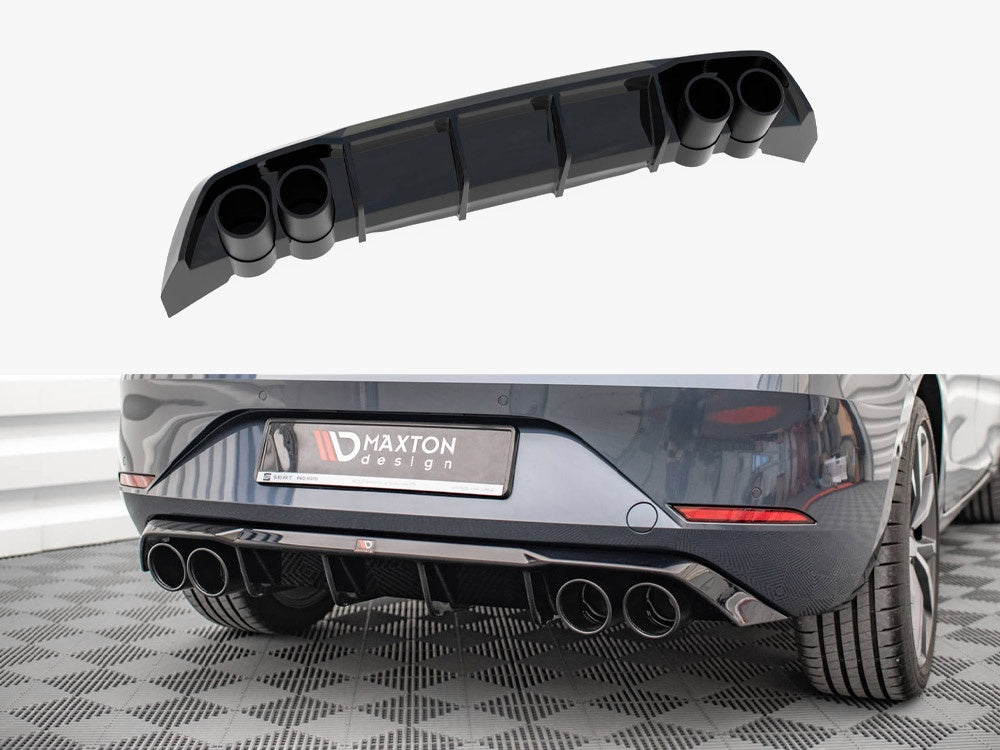 Rear Valance + Exhaust Ends Imitation compatible with SEAT Leon FR Hatchback Mk4
