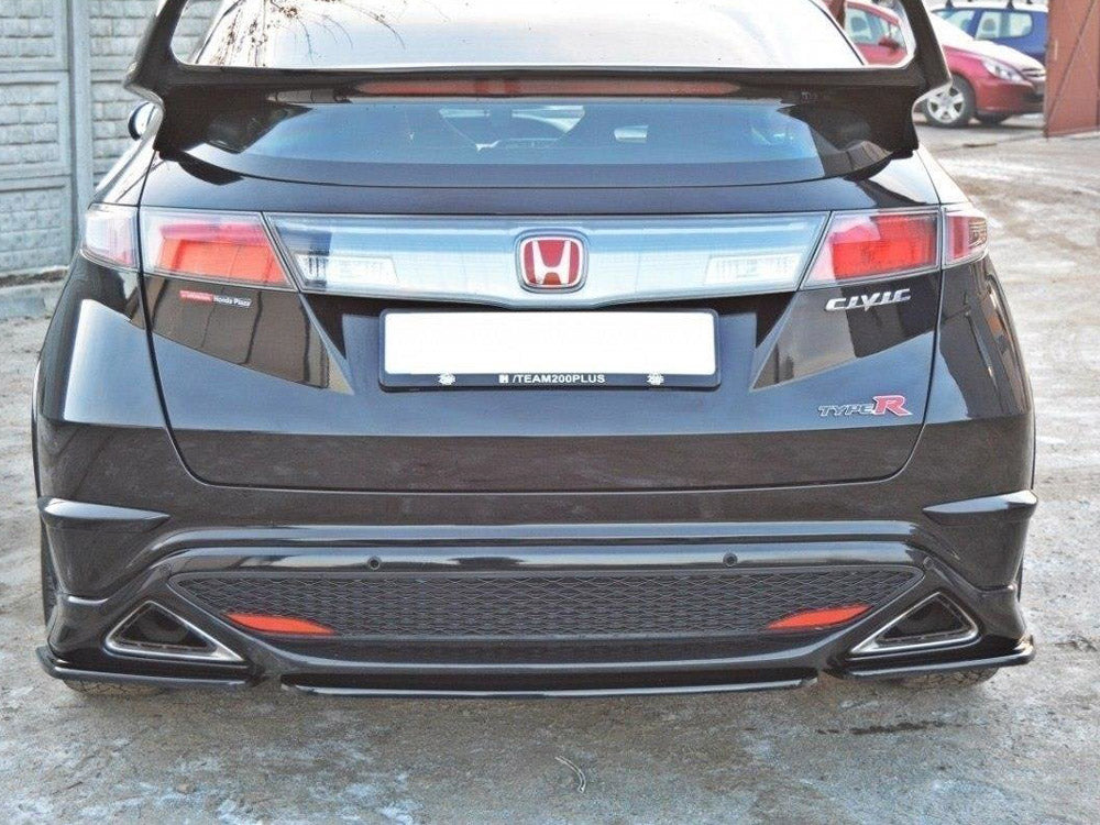 Central Rear Splitter compatible with Honda Civic VIII Type S/R (Without Vertical Bars) - Textured